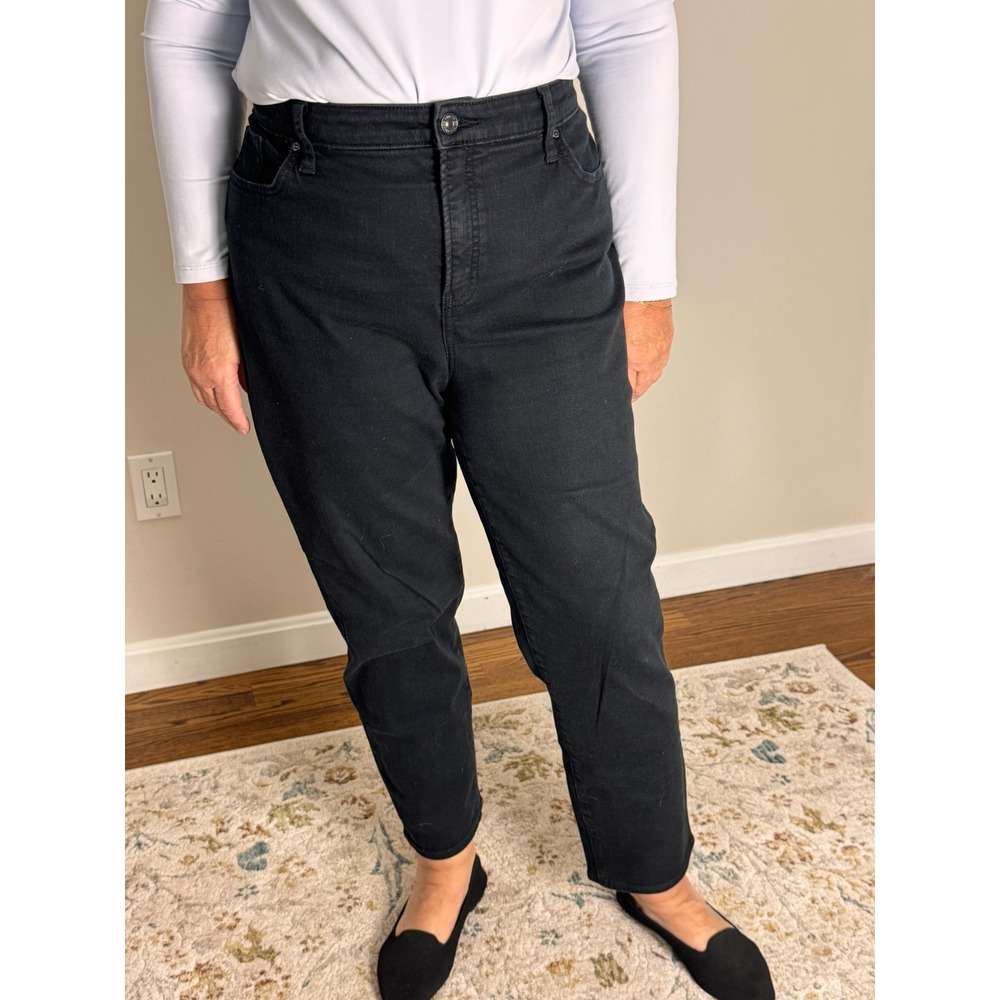 Chico's So Slimming Girlfriend Slim Leg Ankle Jeans Black Women's Size 16 (3)